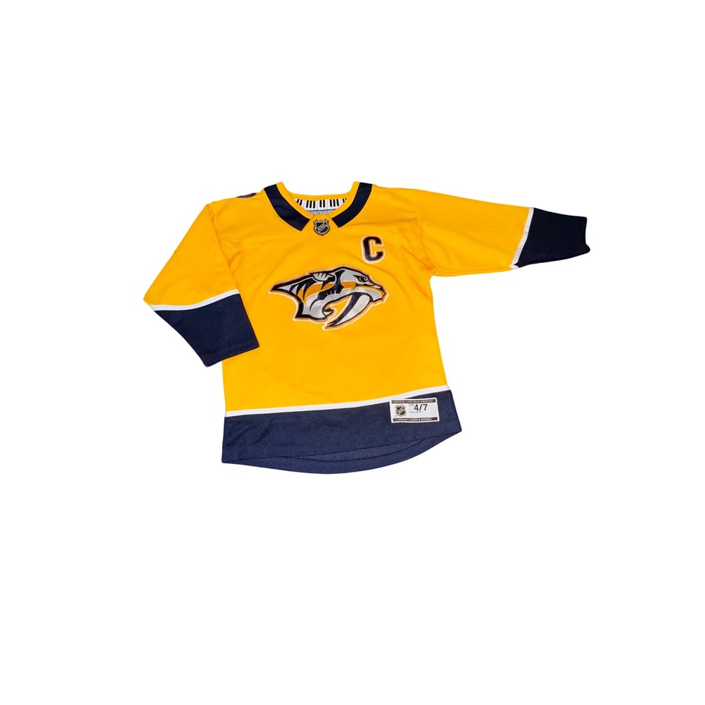 Nashville Predators Roman Josi 59 NHL Jersey Kids Medium 5/6 Gold Navy Hockey
